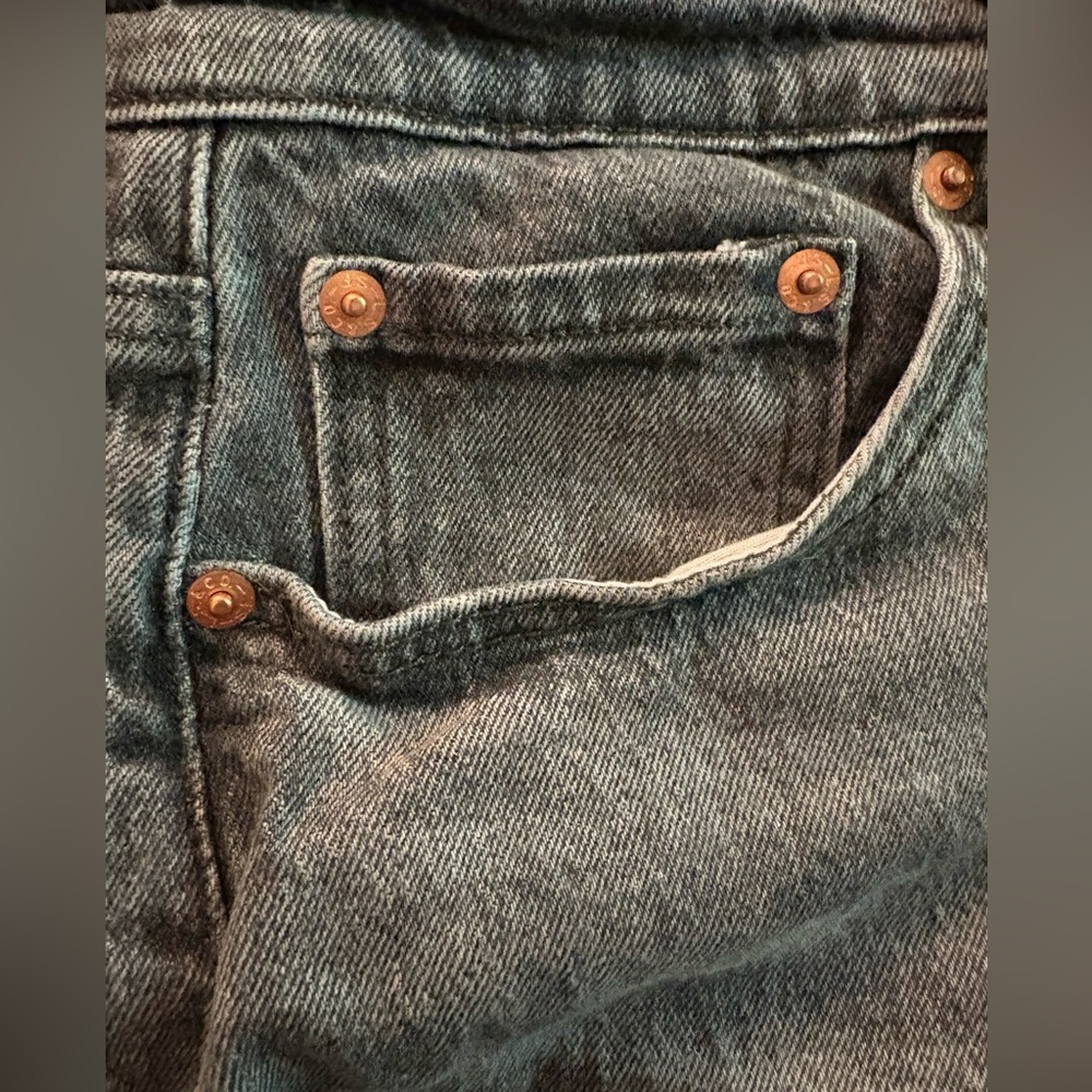 Levi's Gray Jean Shorts Distressed High-Waisted - Picture 5 of 6
